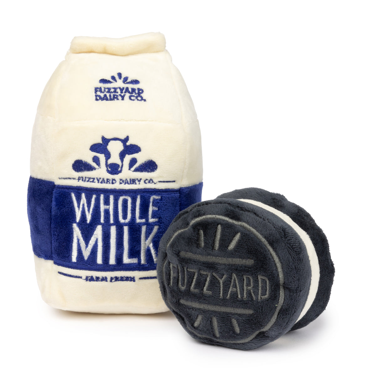 FuzzYard Milk & Cookie Plush Dog Toy 2pk