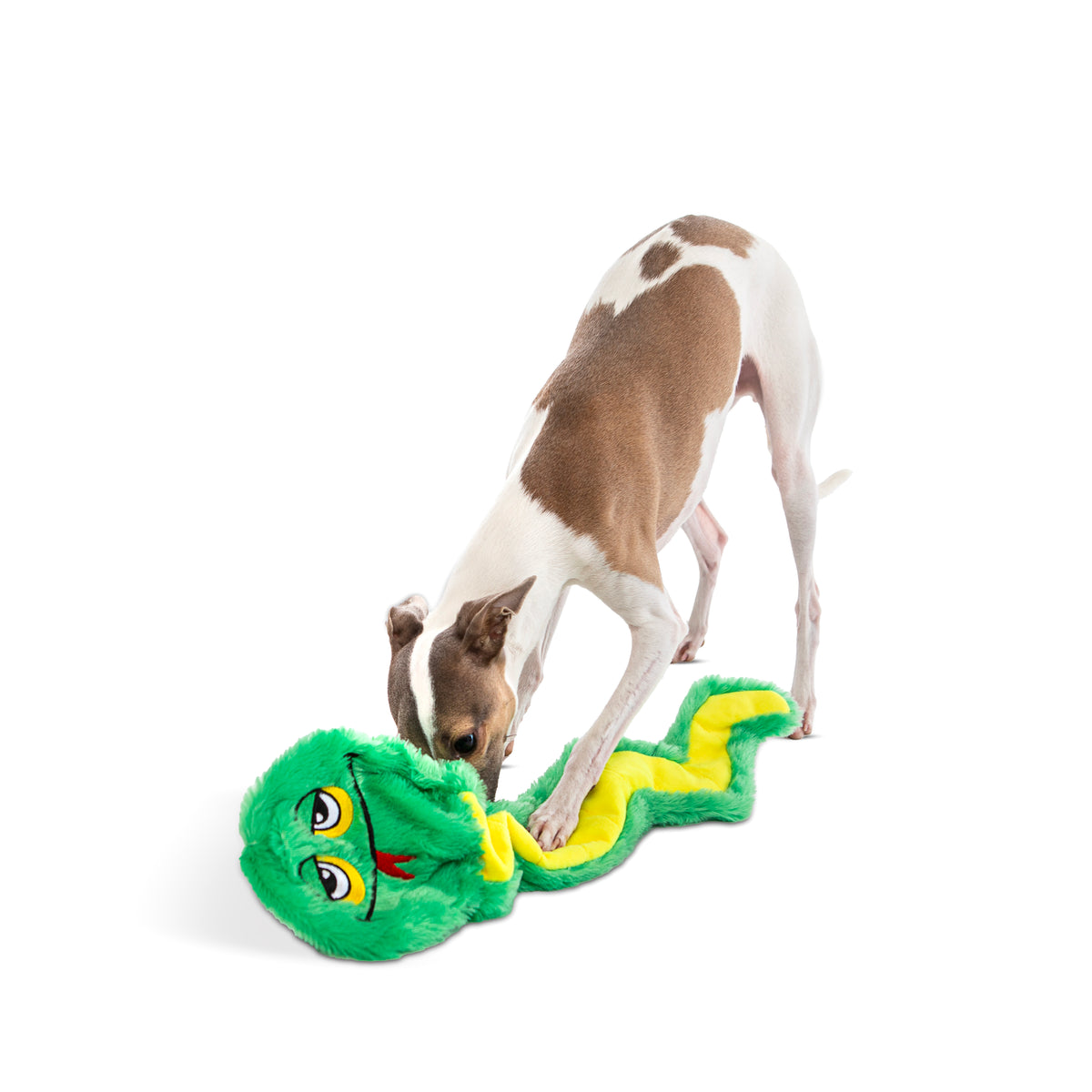 GURU Pet Company Hide-A-Tail Green Snake Interactive Plush Dog Puzzle Toy Medium
