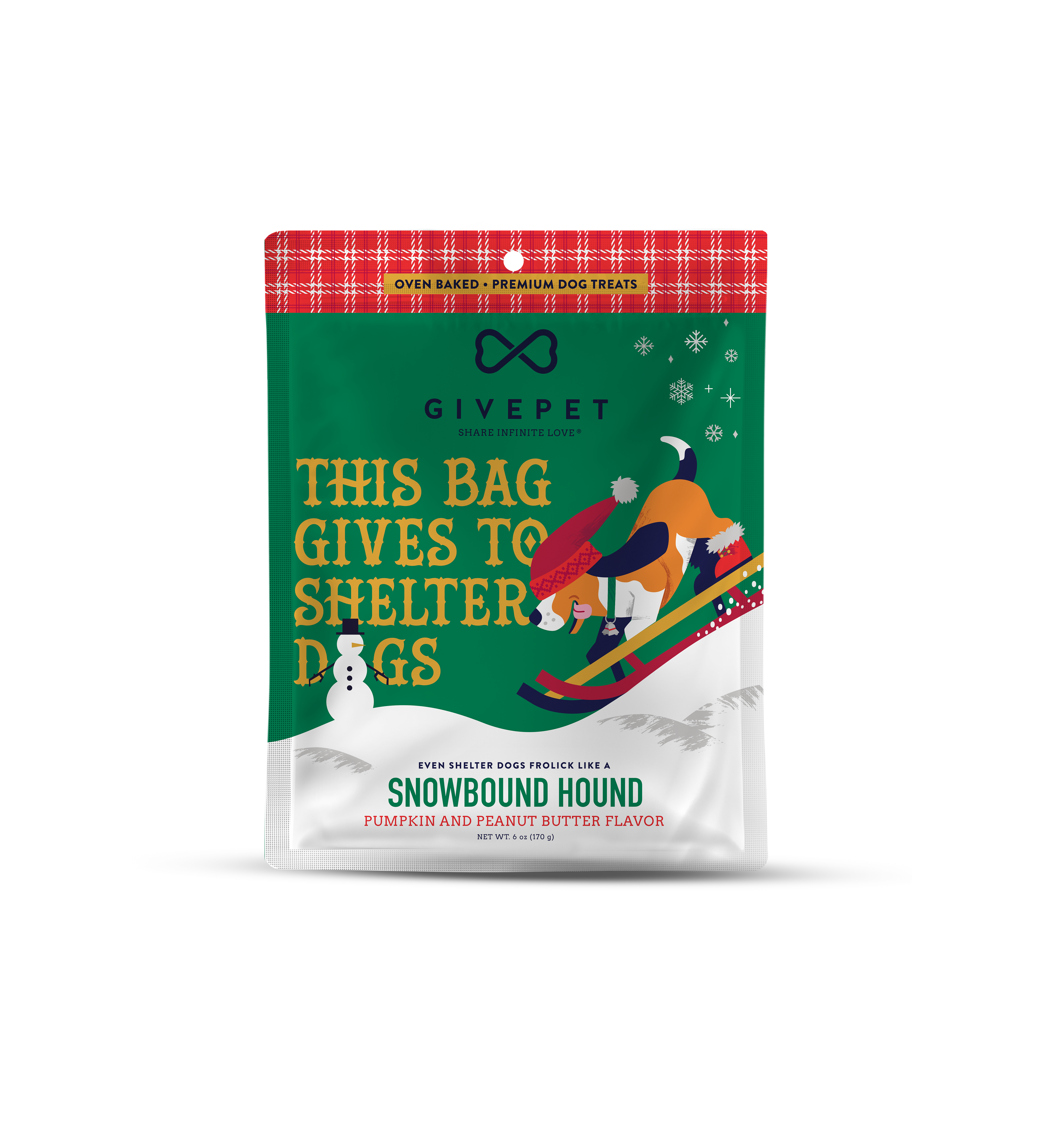 GivePet Holiday Snowbound Hound Crunchy Dog Treat 6oz
