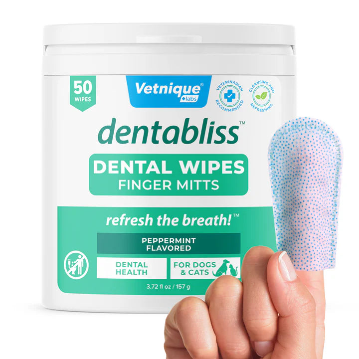 Glandex Dentabliss Peppermint Dental Wipes Finger Mitts 50ct