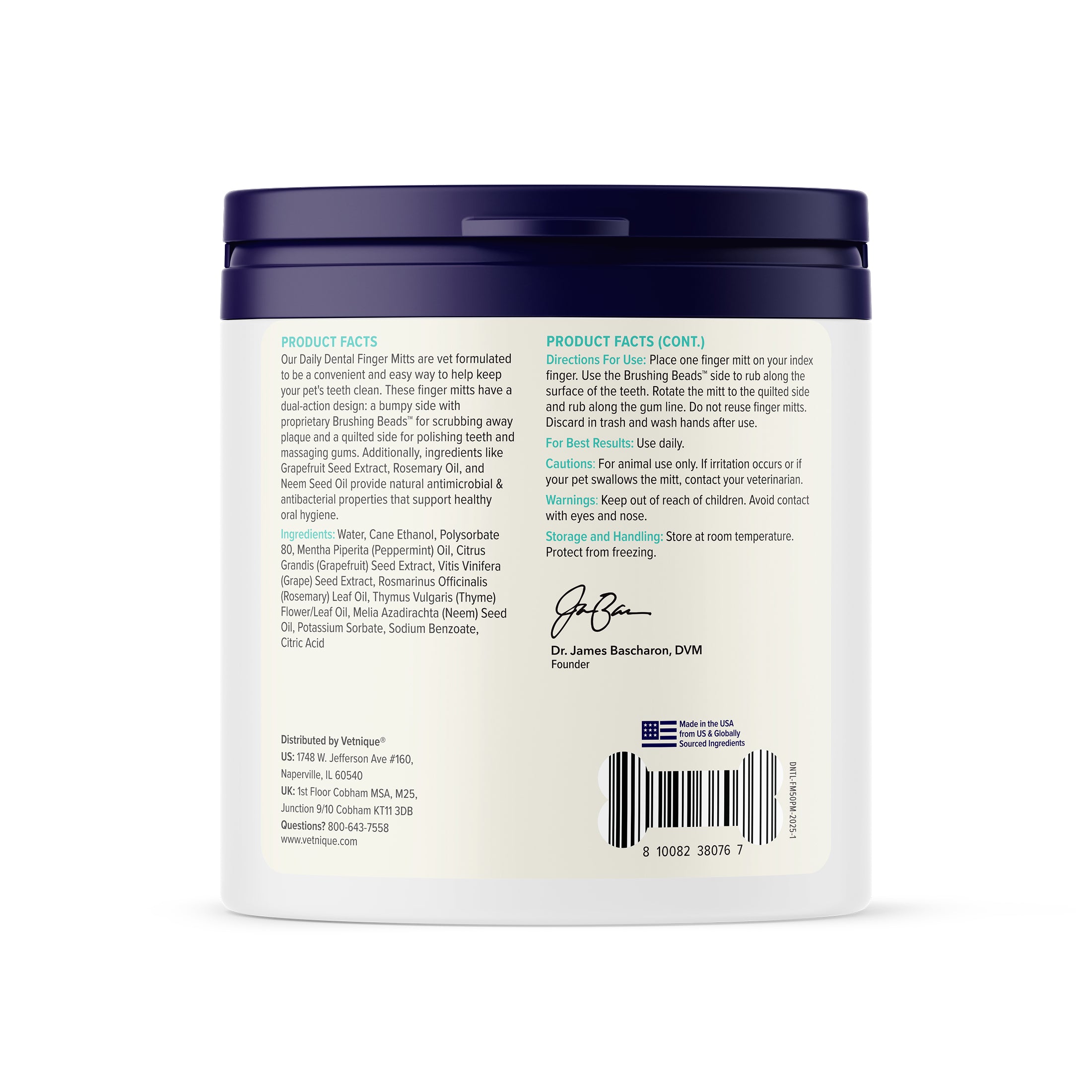 Dentabliss Peppermint Dental Wipes Finger Mitts 50ct