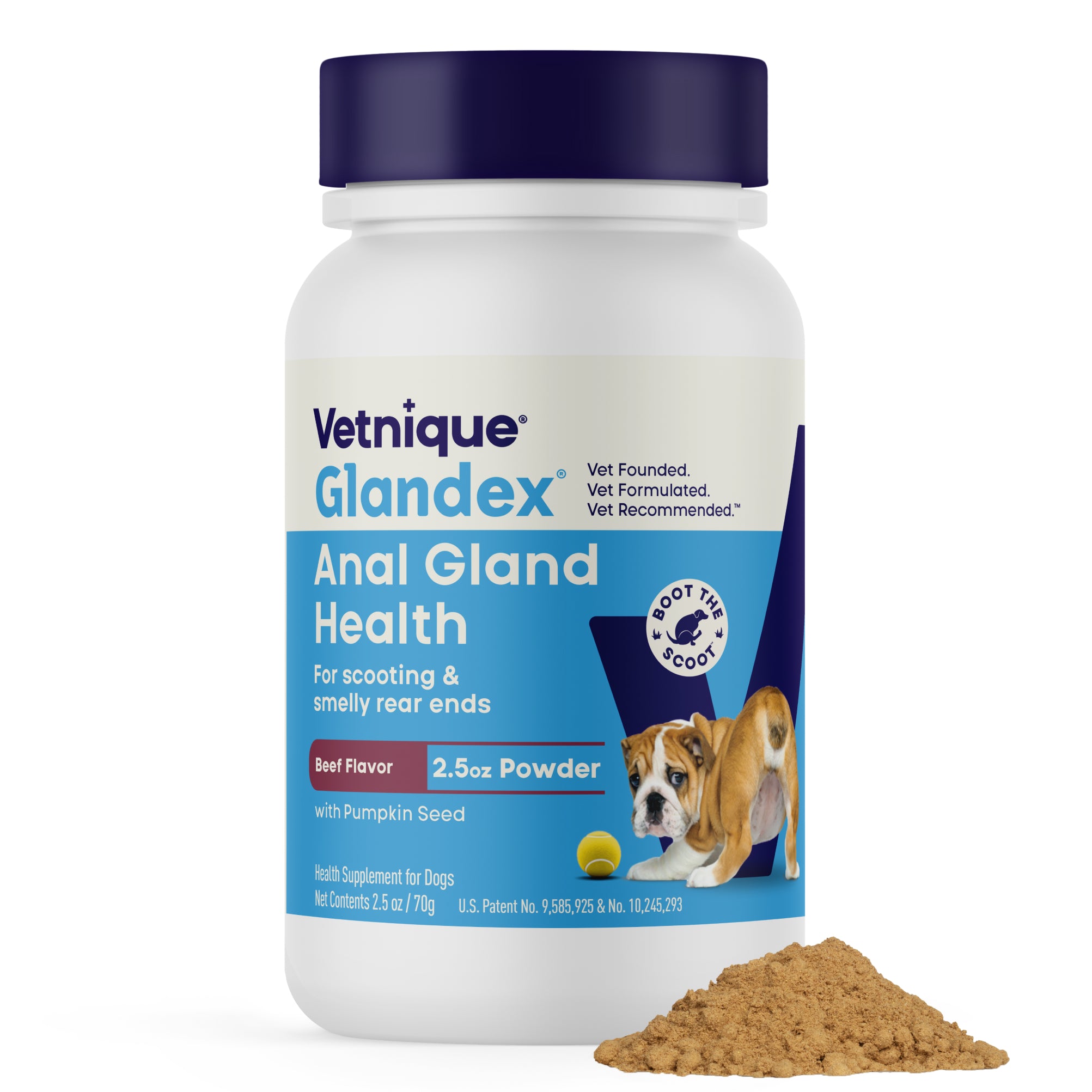 Vetnique Glandex Beef Liver Flavored Anal Gland Support Powder for Dogs, 2.5 oz.