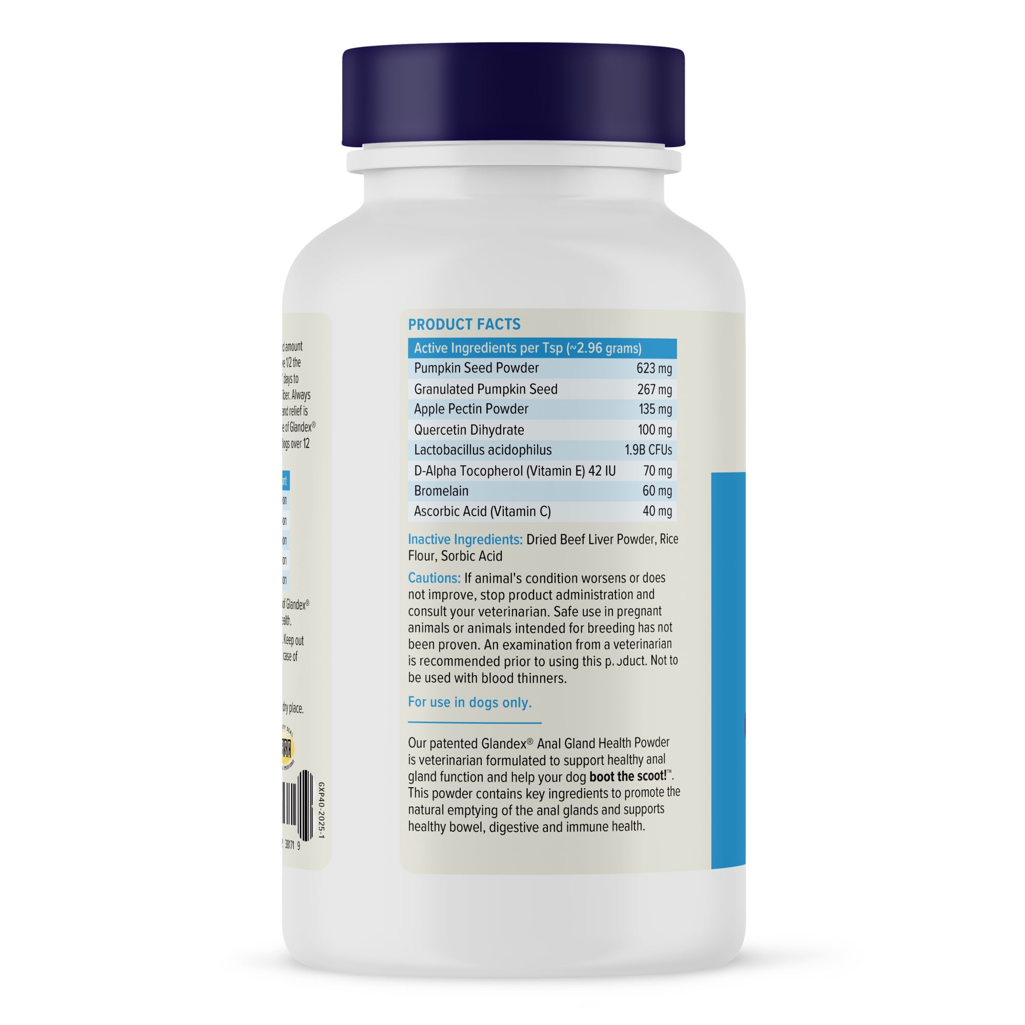 Vetnique Glandex Beef Liver Flavored Anal Gland Support Powder for Dogs, 4 oz.