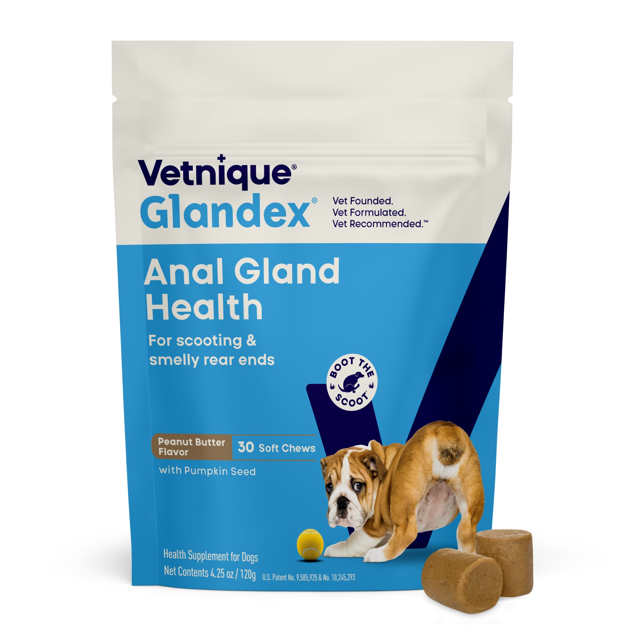 Glandex Anal Gland Support Soft Chews - Peanut Butter Flavor 30 ct.
