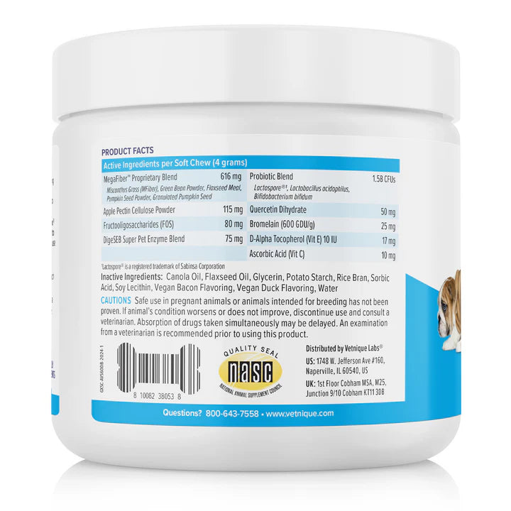 Glandex Anal Gland Support Soft Chews - Duck & Bacon Flavor 60 ct.