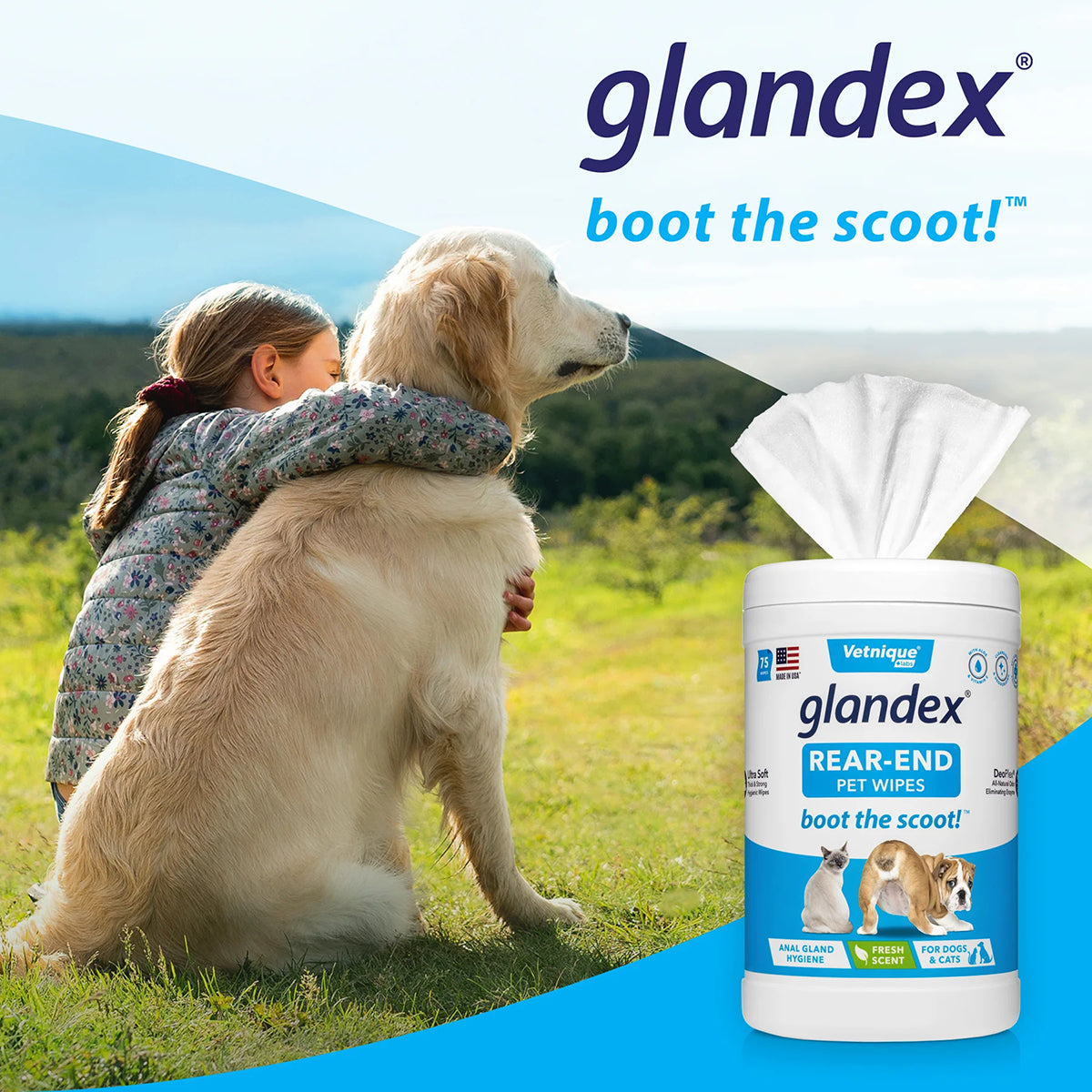 Glandex Rear End Pet Wipes Cannister