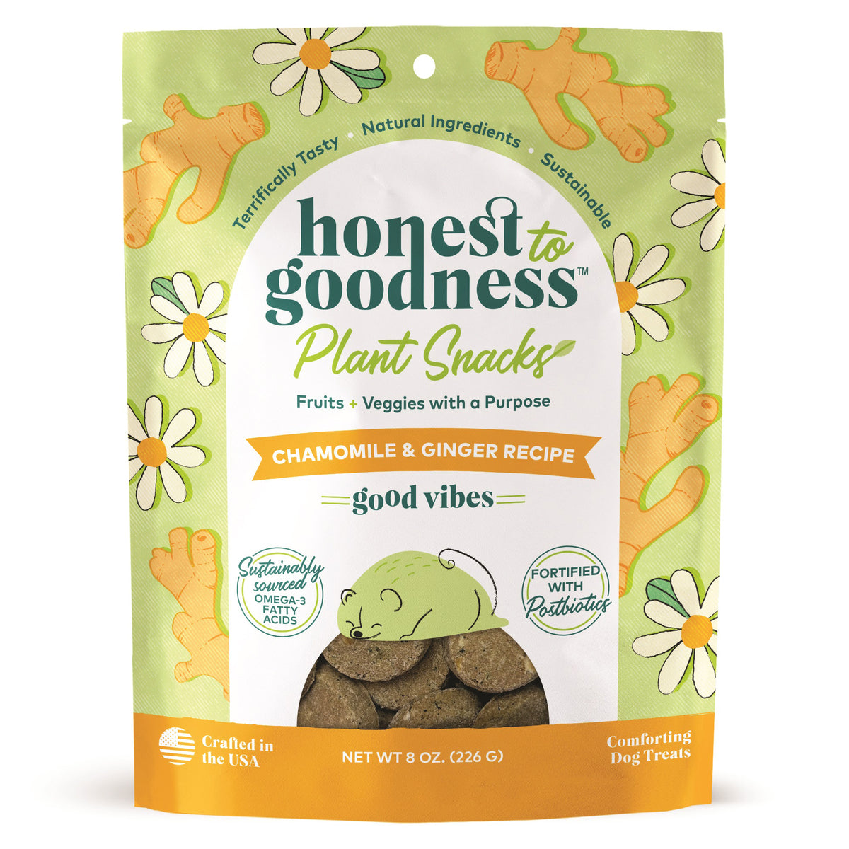 Honest To Goodness™ Plant Snacks Good Vibes Chamomile & Ginger Recipe Dog Treats 8oz