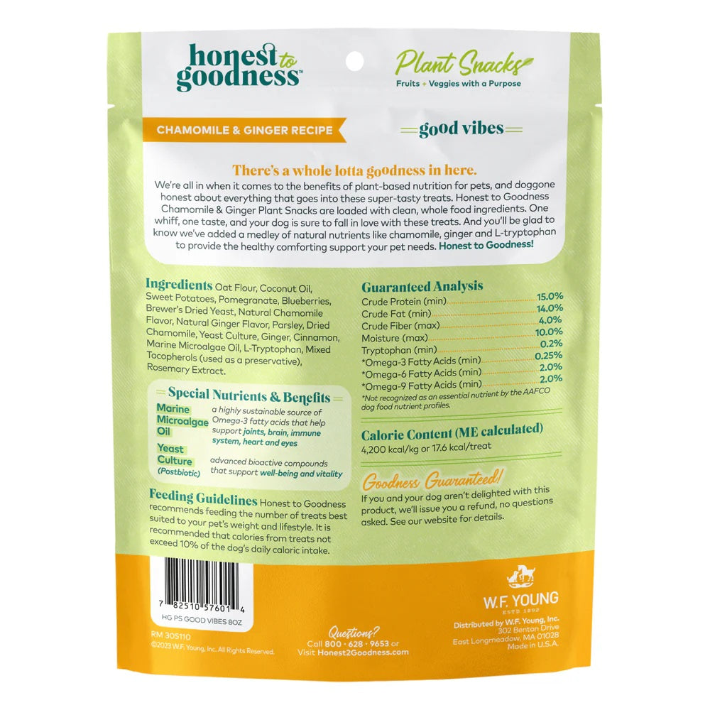 Honest To Goodness™ Plant Snacks Good Vibes Chamomile & Ginger Recipe Dog Treats 8oz