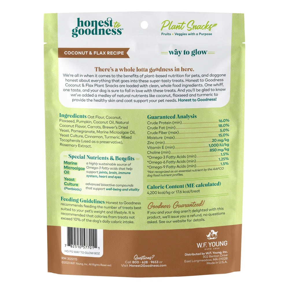 Honest To Goodness™ Plant Snacks Way to Glow Coconut & Flax Recipe Dog Treats 8oz