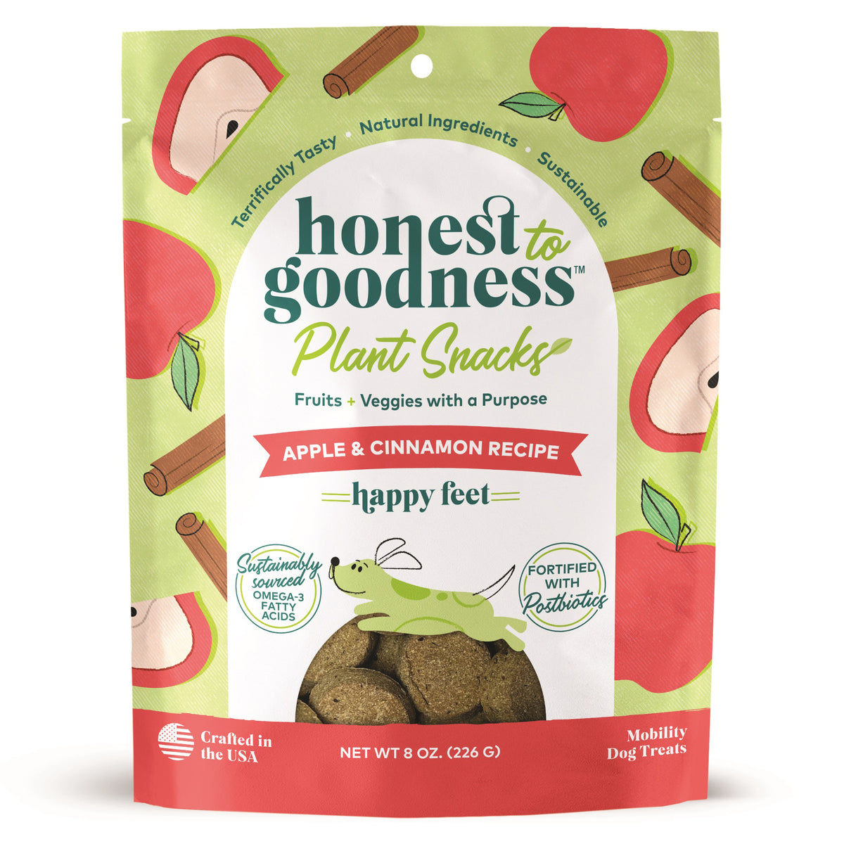 Honest To Goodness™ Plant Snacks Happy Feet Apple & Cinnamon Recipe Dog Treats 8oz