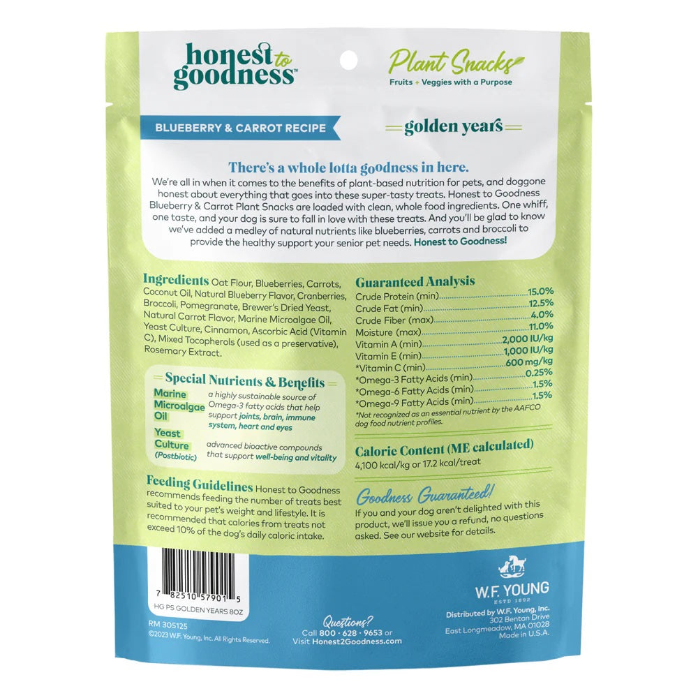 Honest To Goodness™ Plant Snacks Golden Years Blueberry & Carrot Recipe Dog Treats 8oz