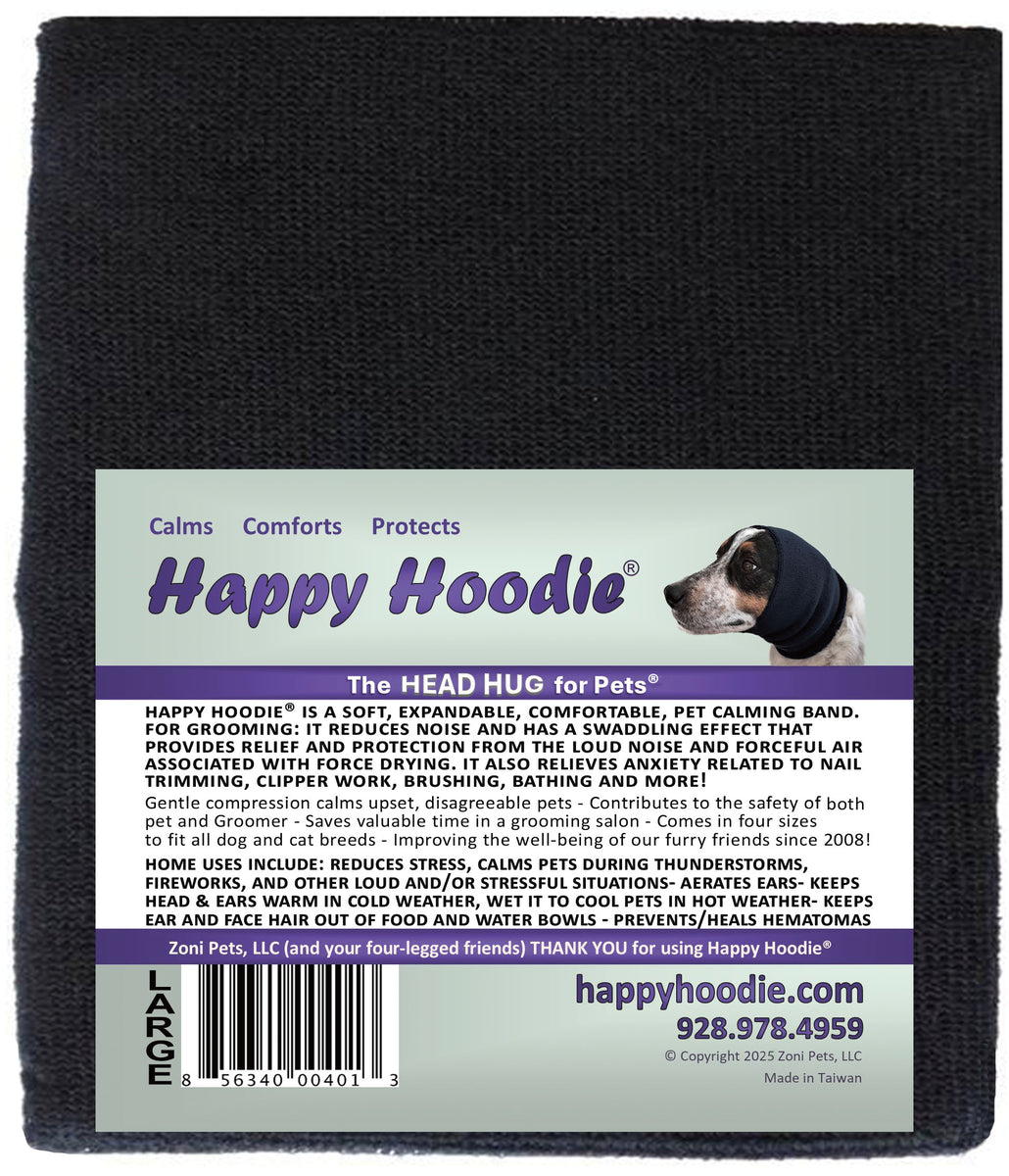 HAPPY HOODIE- LARGE BLACK