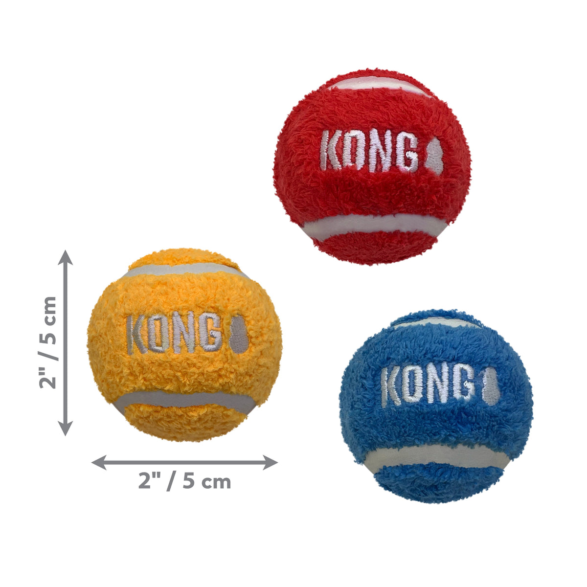 KONG® Sport® Softies Balls Dog Fetch Toy Assorted Small 3pk