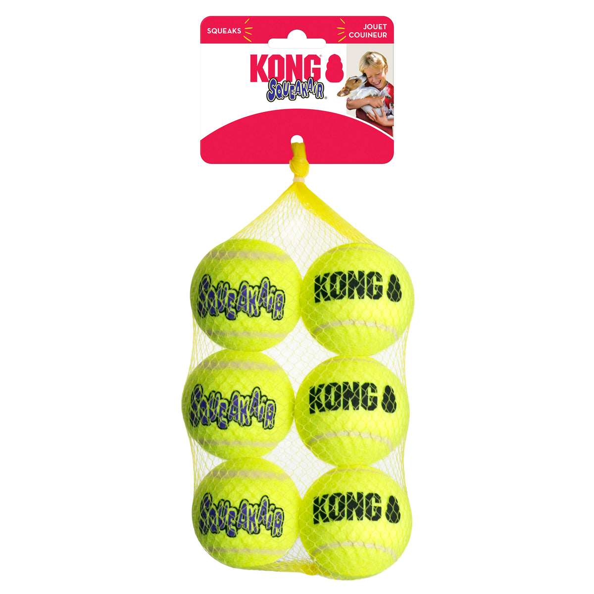 KONG® SqueakAir® Balls Dog Fetch Toy Medium 6pk