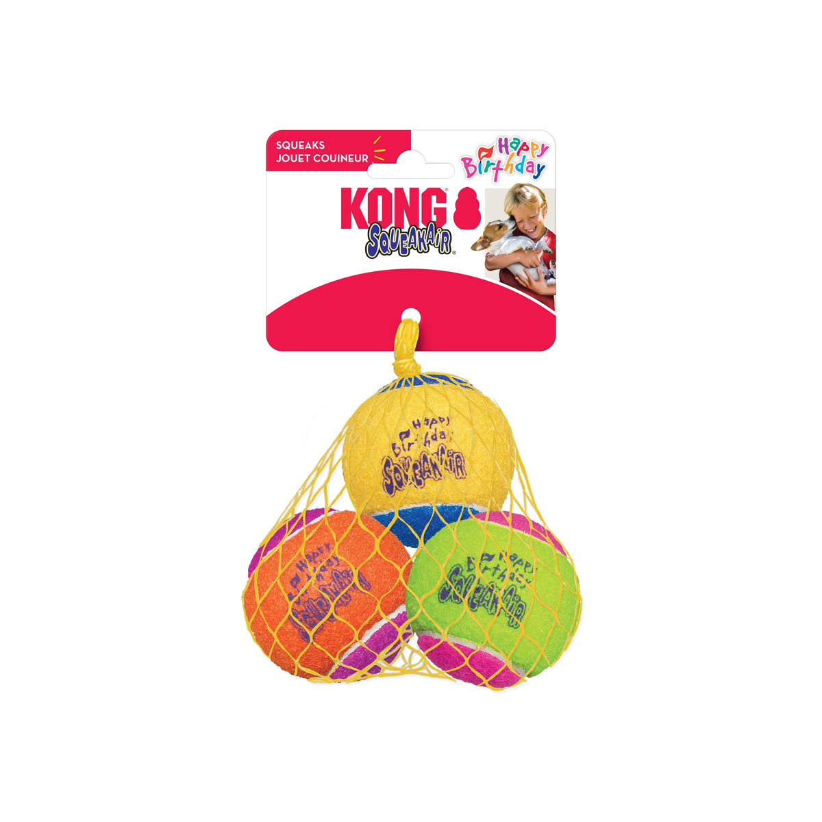 KONG® SqueakAir® Birthday Balls Dog Fetch Toy Medium