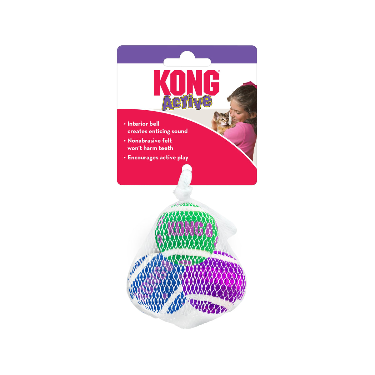 KONG® Cat Active Tennis Balls w/Bells Cat Toy