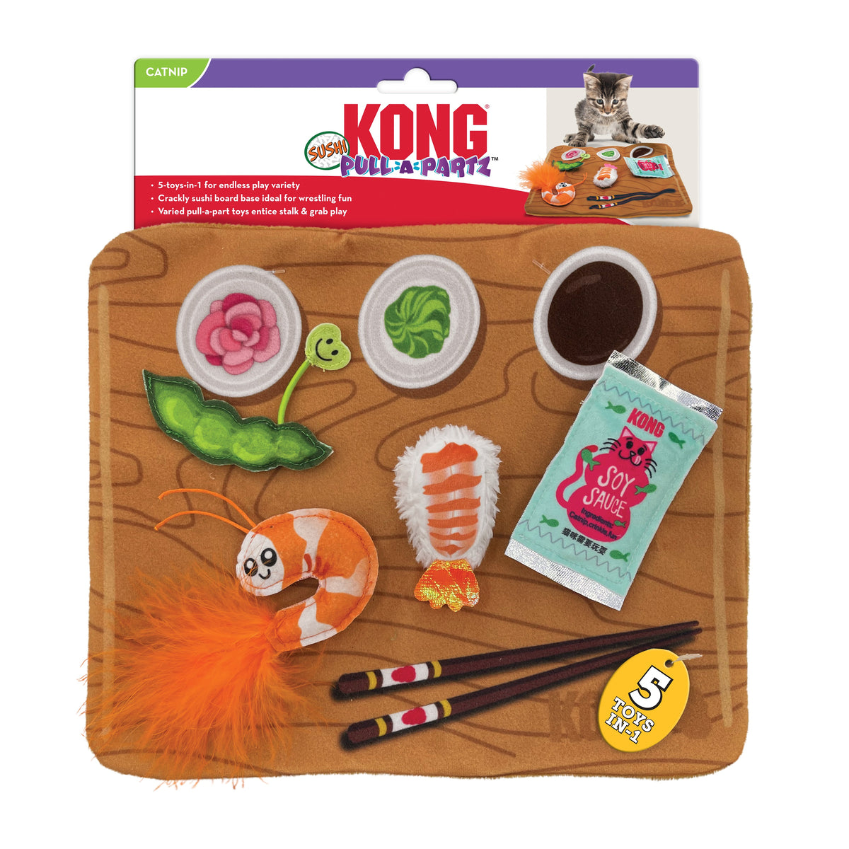 KONG® Pull-A-Partz™ Sushi Cat Toy