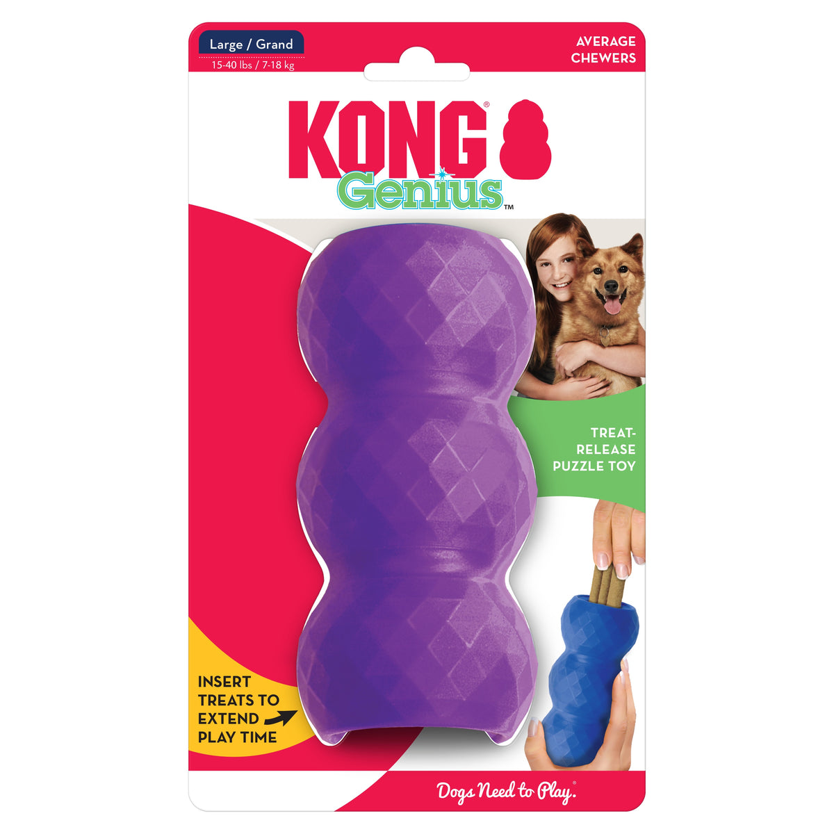 KONG® Genius™ Mike Enrichment Dog Toy Assorted Large