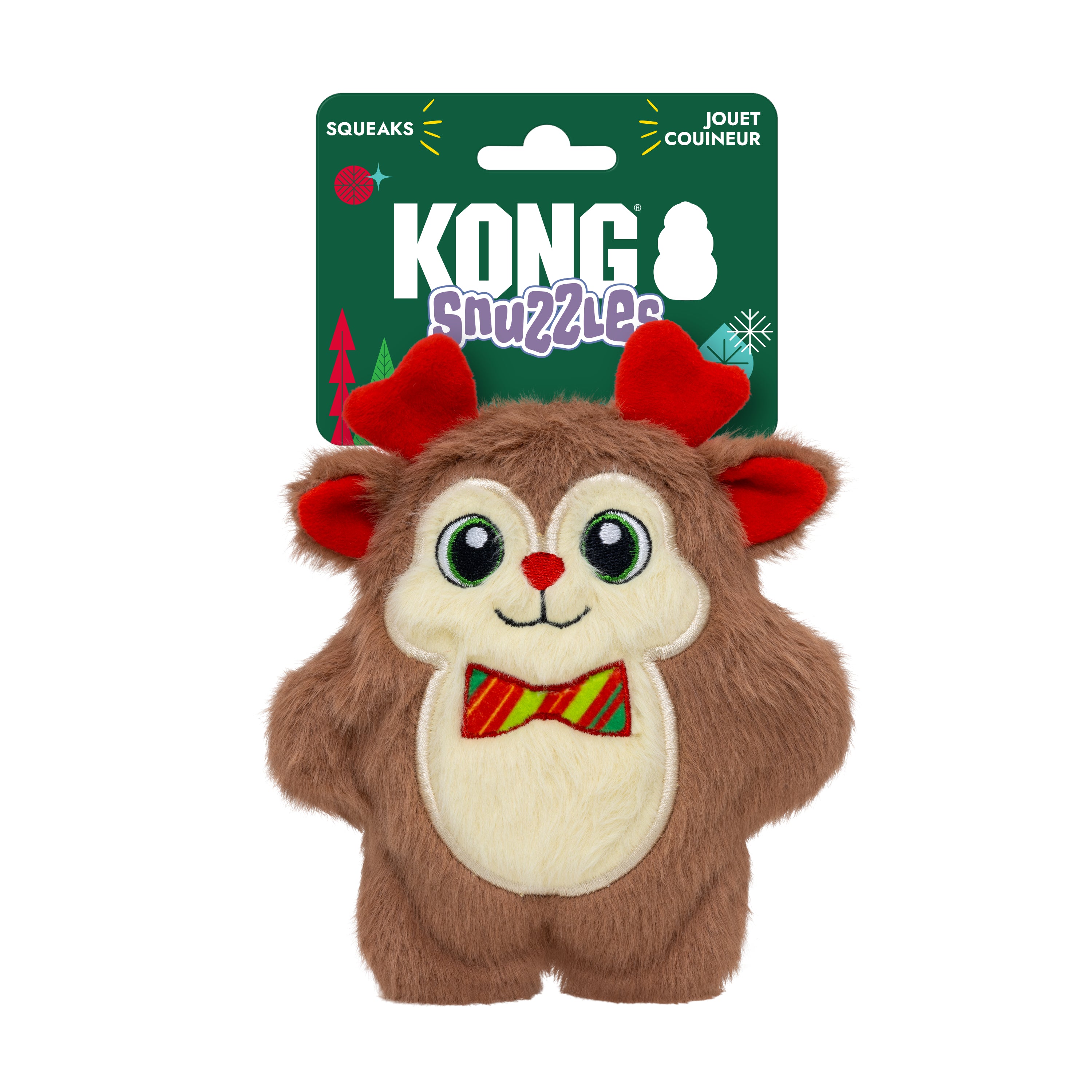 KONG Holiday Snuzzles Bow Tie Reindeer Sm