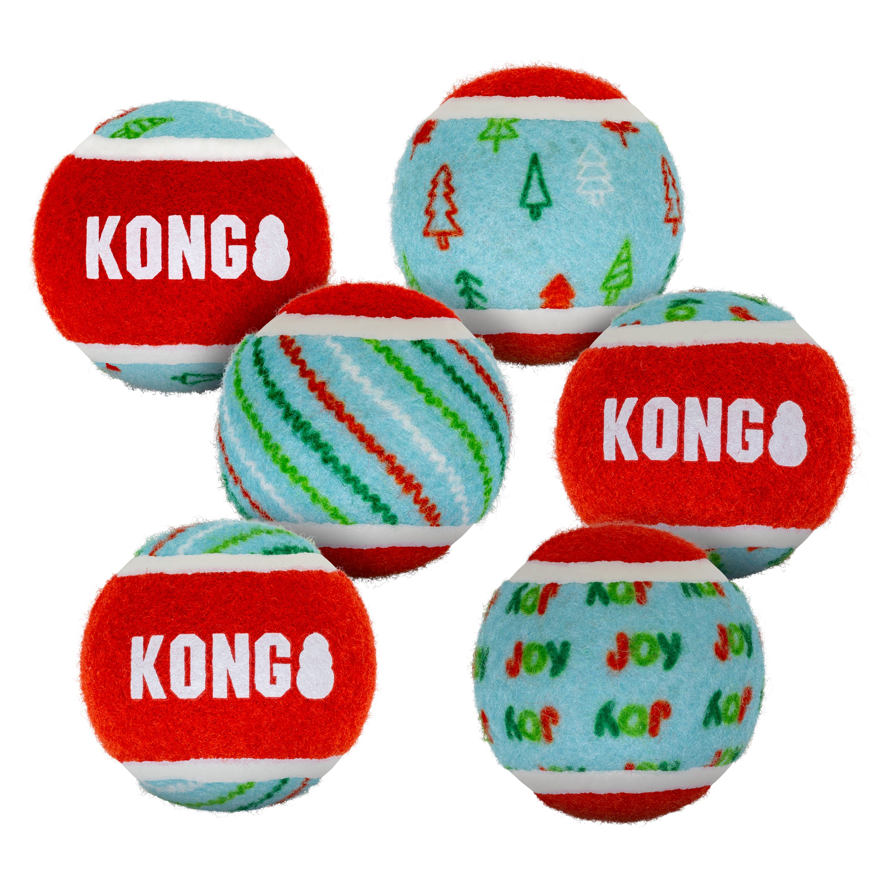 KONG Holiday SqueakAir® Tennis Balls 6-pk Md
