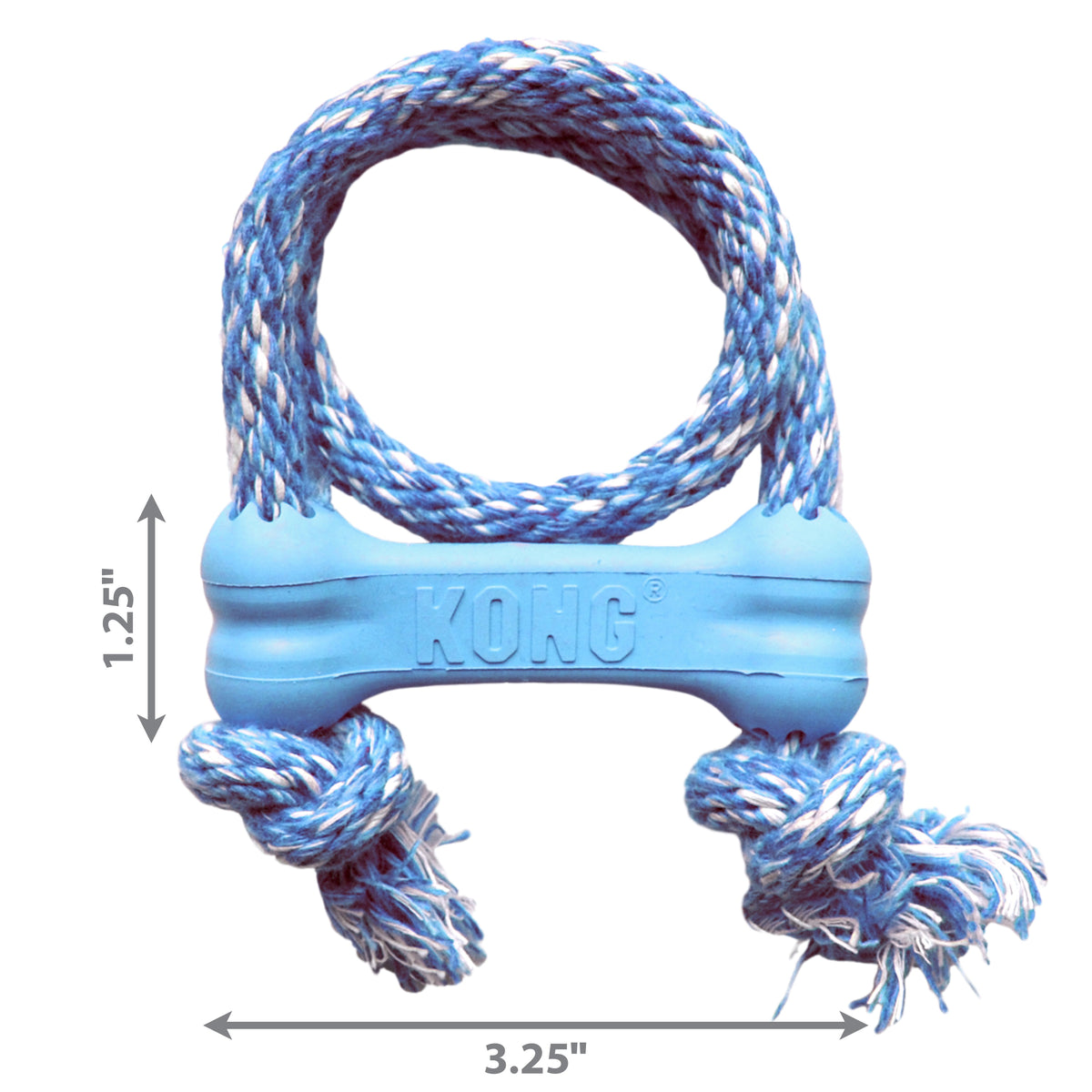 KONG® Puppy Goodie Bone w/Rope Chew Toy XS