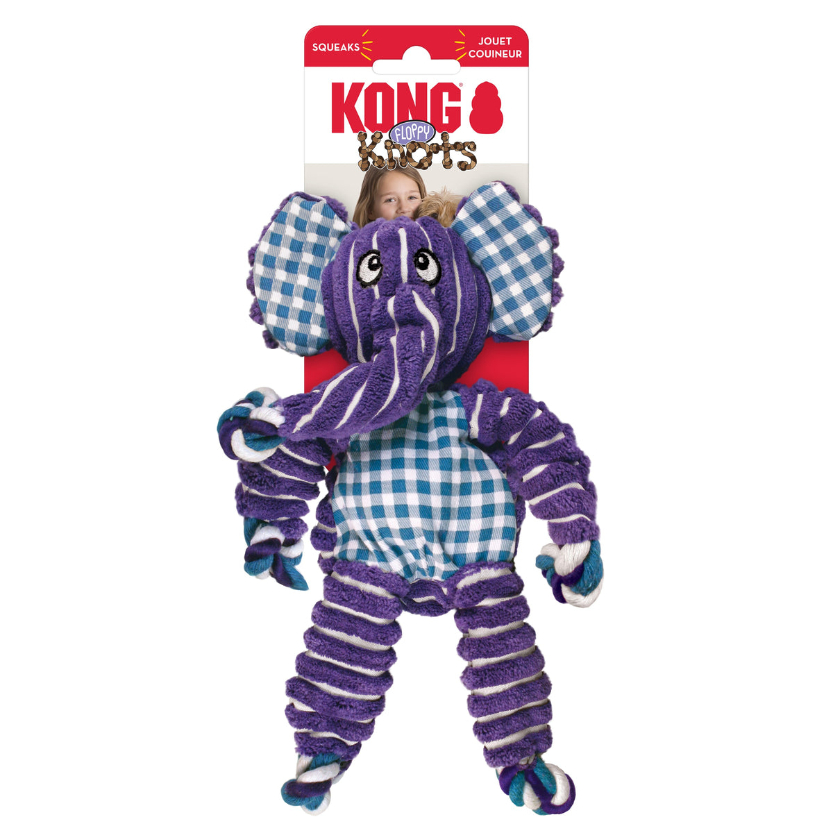KONG® Floppy Knots Elephant Dog Rope Toy Small/Medium