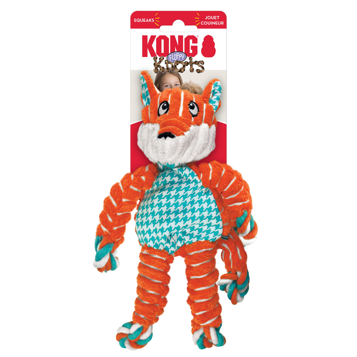 KONG® Floppy Knots Fox Dog Rope Toy Small/Medium