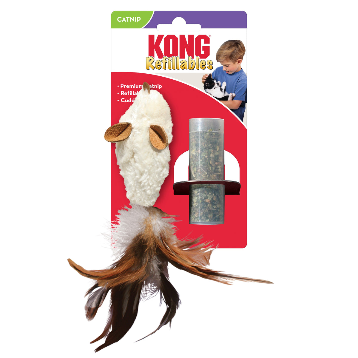 KONG® Refillables Feather Mouse Cat Toy