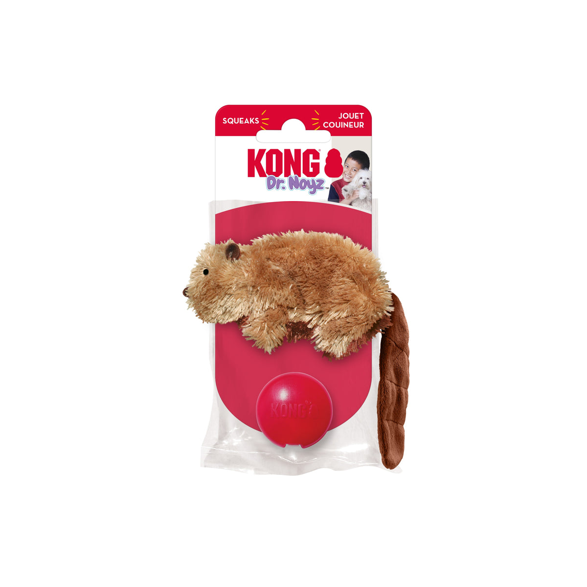 KONG® Dr. Noyz Beaver Plush Dog Toy Small