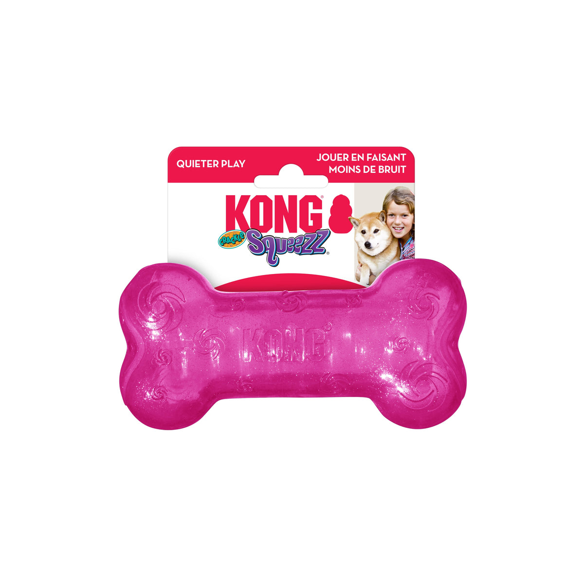 KONG® Squeezz® Crackle Bone Dog Fetch Toy Assorted Medium