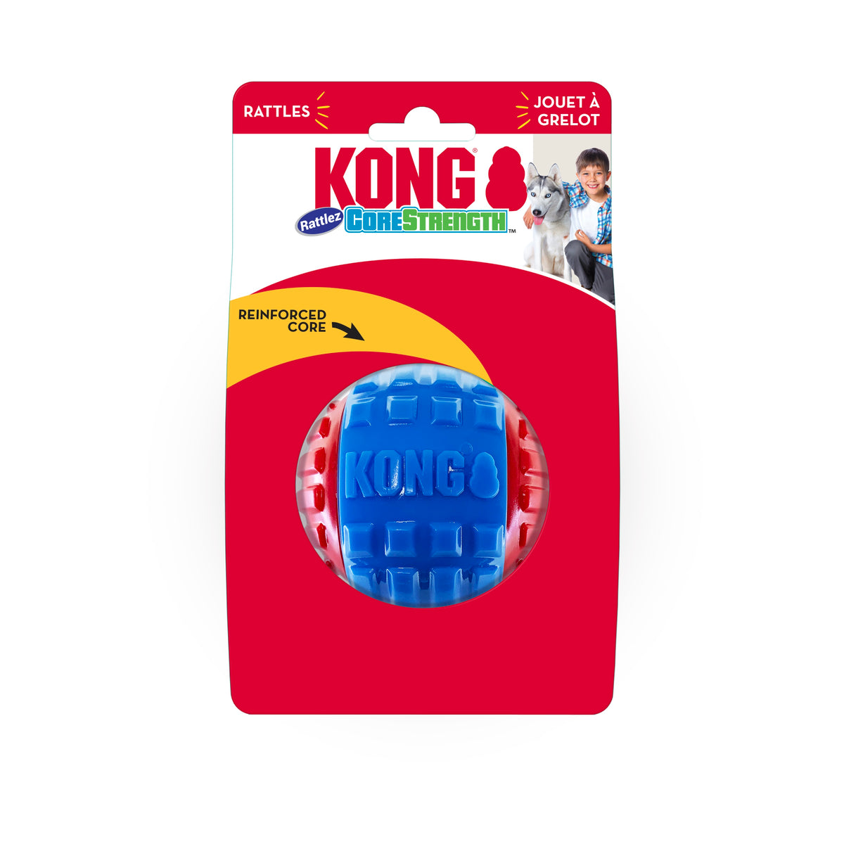 KONG® CoreStrength™ Rattlez Ball Dog Chew Toy Large