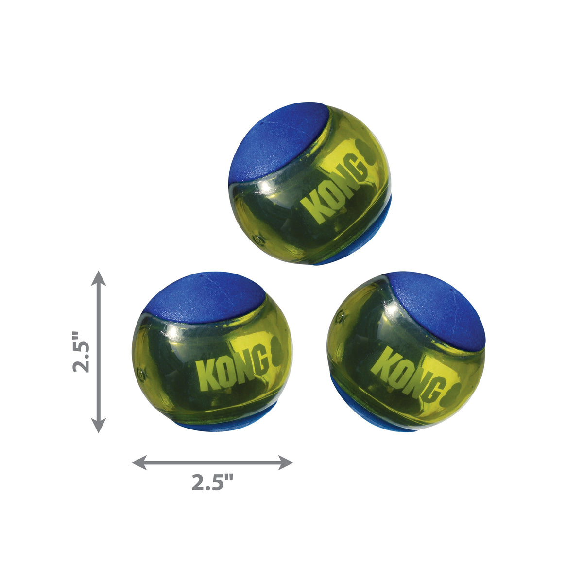 KONG® Squeezz Action Ball Dog Chew Toy Blue Medium