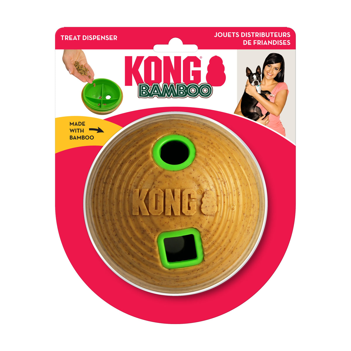 KONG® Bamboo Feeder Ball Dog Enrichment Toy Medium
