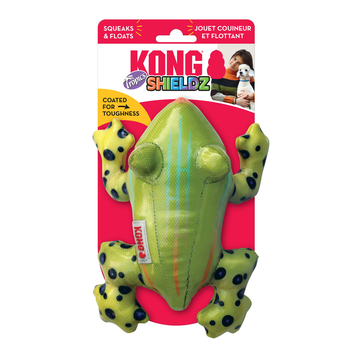 KONG® Shieldz Tropics Frog Dog Chew Toy Medium