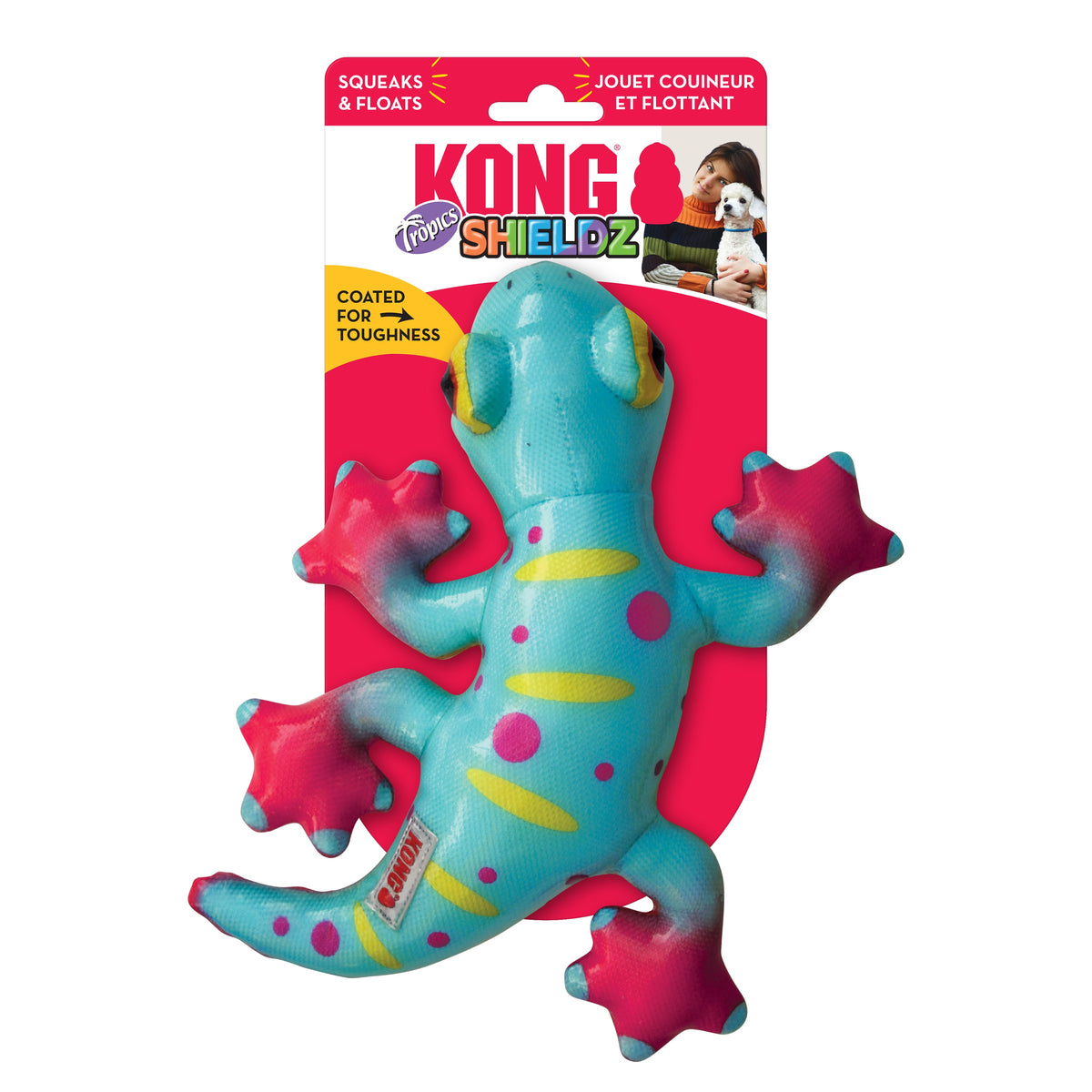 KONG® Shieldz Tropics Gecko Dog Chew Toy Medium