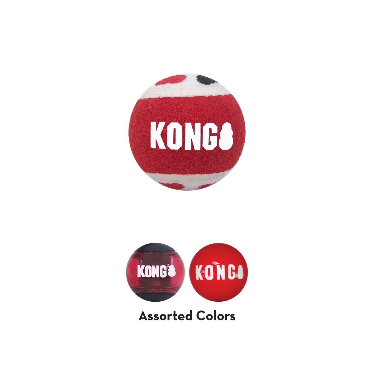 KONG® Signature Balls Dog Fetch Toy Assorted Large 3pk