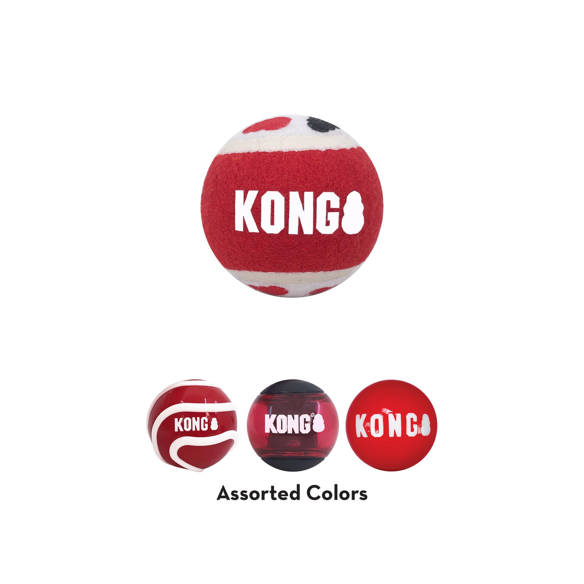 KONG® Signature Balls Dog Fetch Toy Assorted Medium 4pk