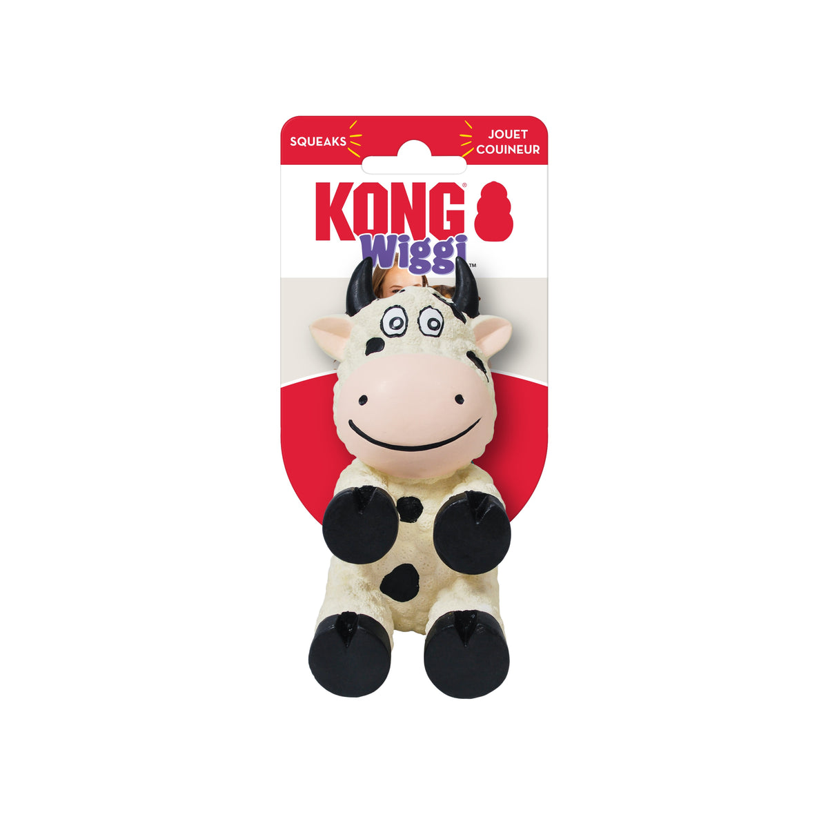 KONG® Wiggi™ Cow Dog Chew Toy Small
