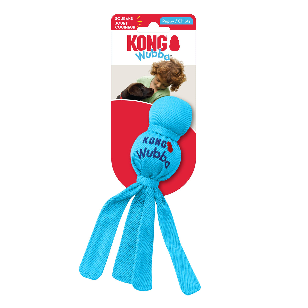 KONG® Wubba Puppy Dog Tug Toy Assorted Small