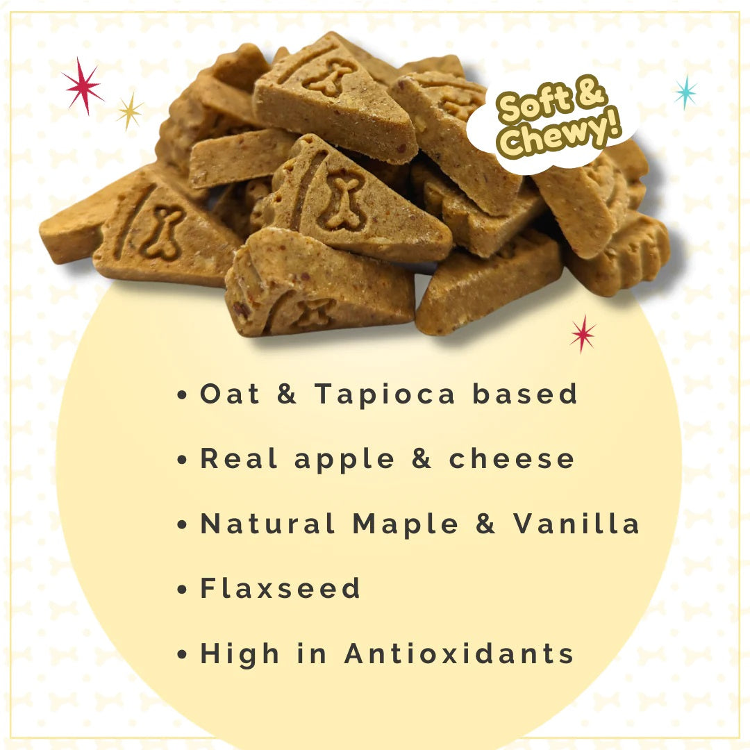 Lazy Dog Pup-PIE & Ice Cream Slices Apple Cheddar w/ Maple & Vanilla Dog Treat 5oz