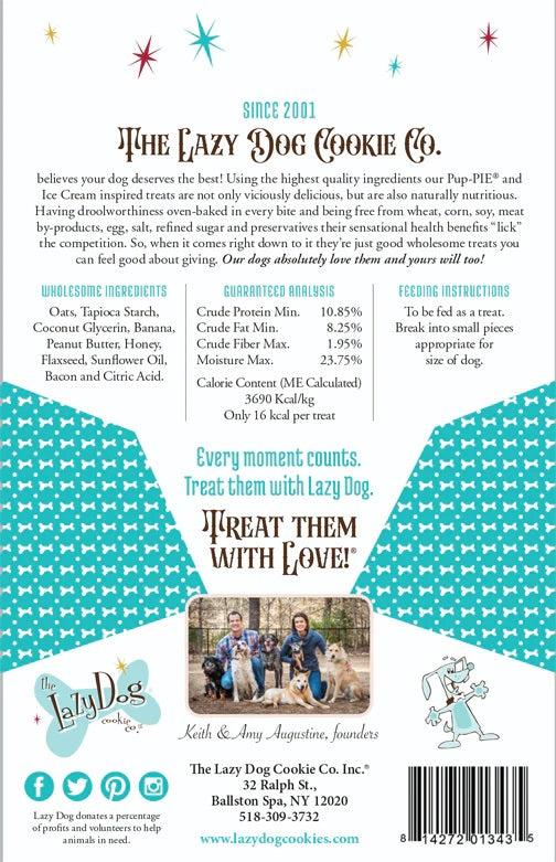 Lazy Dog Pup-PIE & Ice Cream Slices Banana Nut w/ Honey & Bacon Dog Treat 5oz