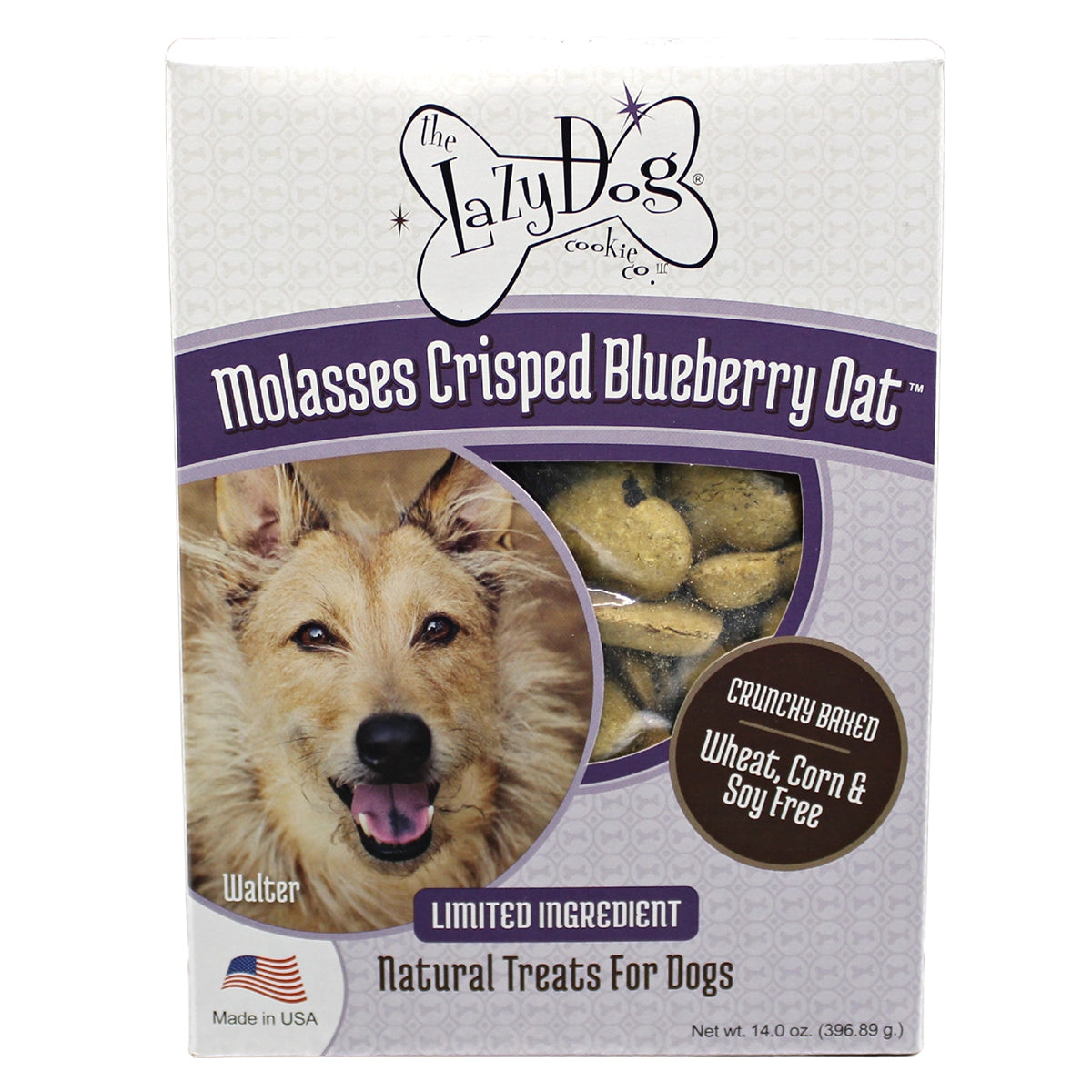 Lazy Dog Boxed Biscuits Molasses Crisped Blueberry Oat WCSF 14 oz