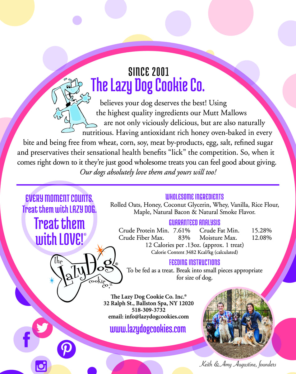 Lazy Dog Mutt Mallows Maple Bacon Kissies Dog Treat 5oz