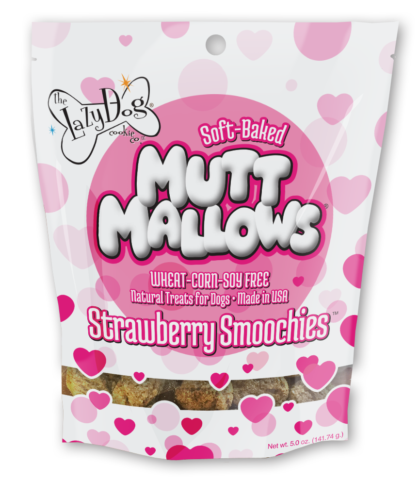 Lazy Dog Mutt Mallows Strawberry Smoochies Dog Treat 5oz