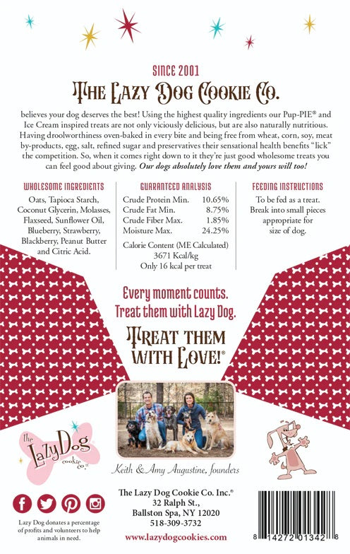 Lazy Dog Pup-PIE & Ice Cream Slices Triple Berry w/ Peanut Butter Dog Treat 5oz