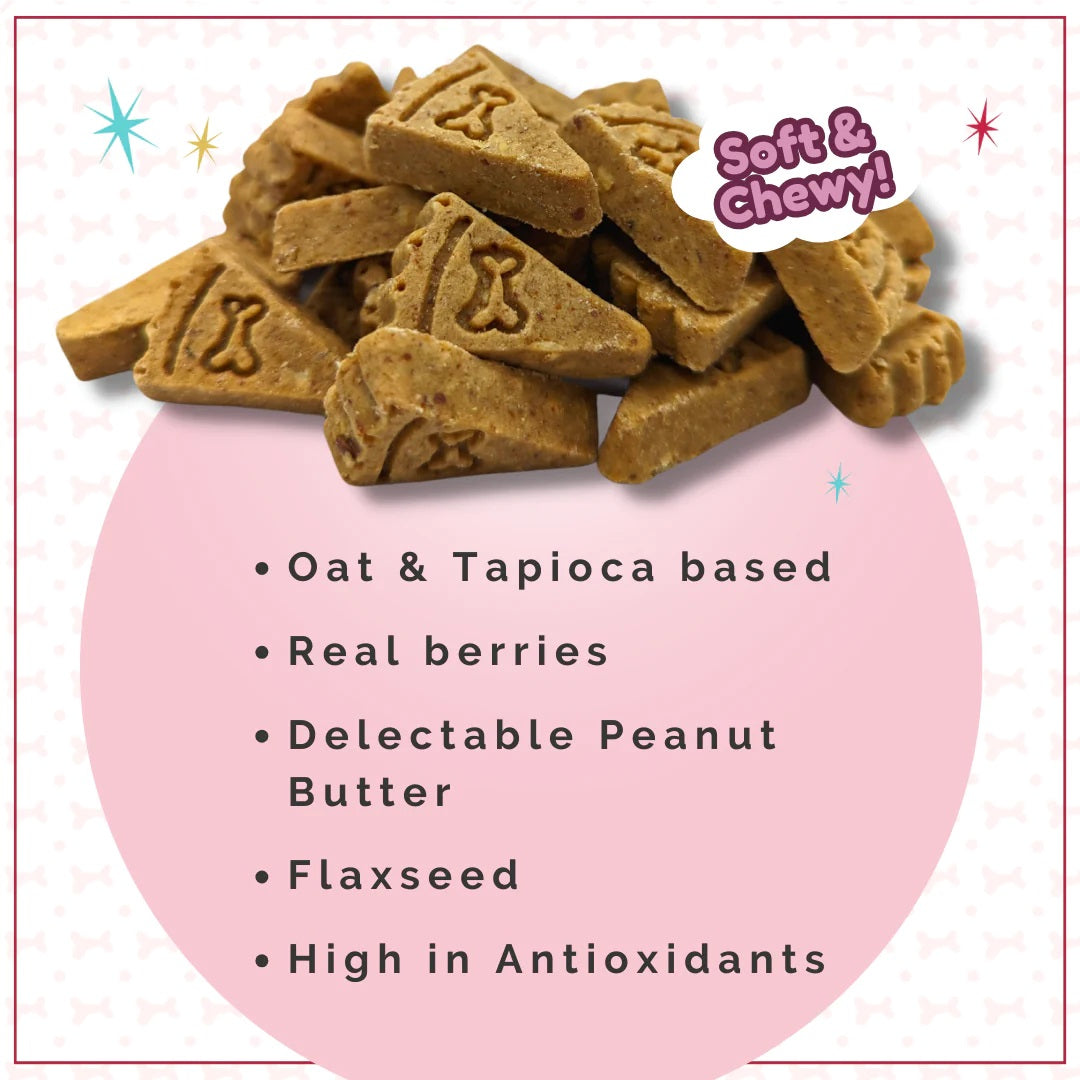 Lazy Dog Pup-PIE & Ice Cream Slices Triple Berry w/ Peanut Butter Dog Treat 5oz