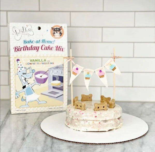 Lazy Dog Vanilla Birthday Cake & Frosting Mix w/Sprinkles Dog Treat 12oz