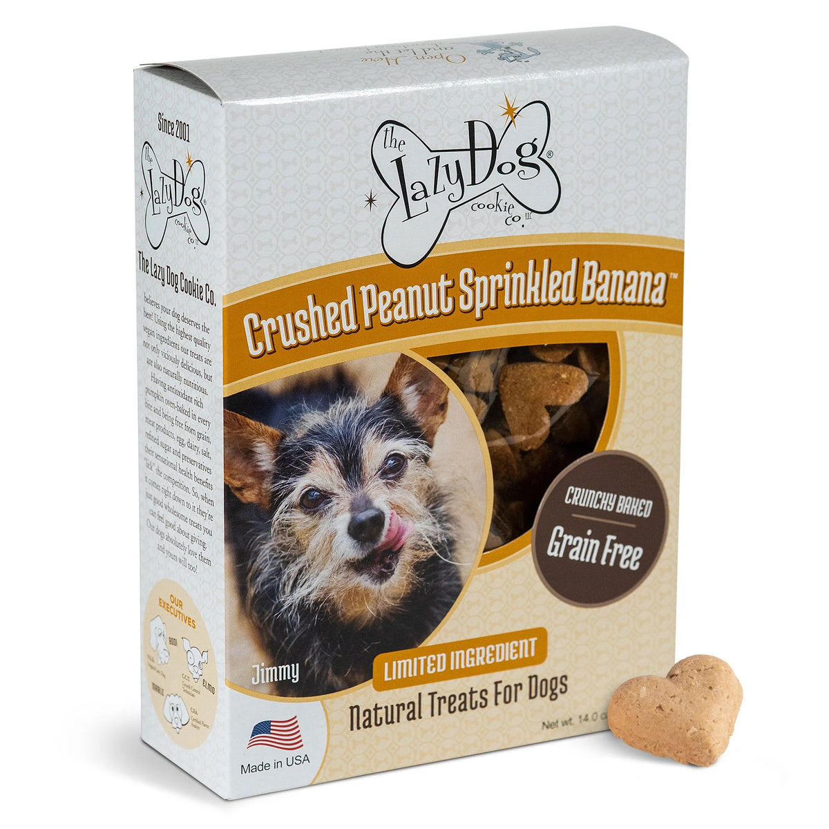 Lazy Dog Boxed Biscuits Crushed Peanut Sprinkled Banana GF 14 oz