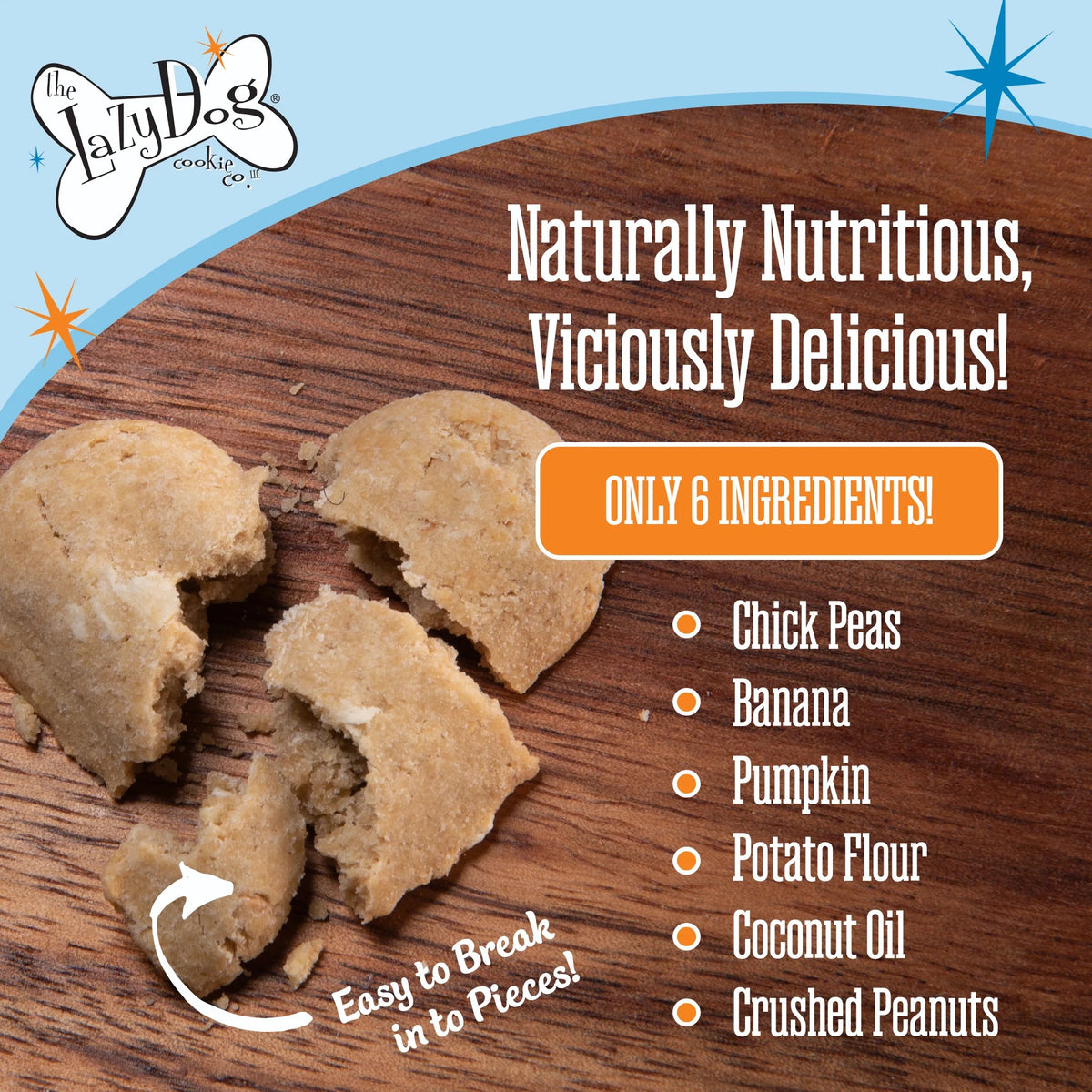 Lazy Dog Boxed Biscuits Crushed Peanut Sprinkled Banana GF 14 oz