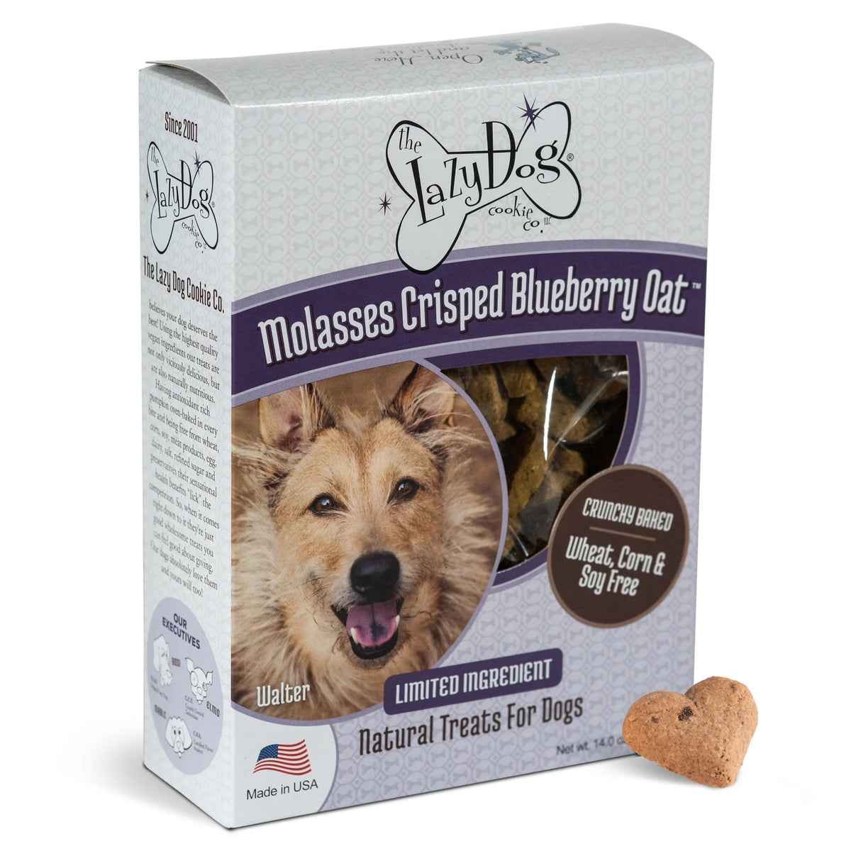 Lazy Dog Boxed Biscuits Molasses Crisped Blueberry Oat WCSF 14 oz